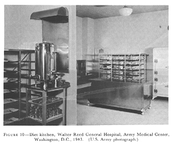 FIGURE 10. Diet kitchen, Walter Reed General Hospital, Army Medical Center, Washington, D.C., 1943. (U.S. Army photograph.) 