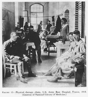 FIGURE 15. Physical therapy clinic, U.S. Army Base Hospital, France, 1918. (Courtesy of National Library of Medicine.)