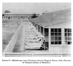 FIGURE 21. Heliotherapy ward, Fitzsimons General Hospital, Denver, Colo.   (Courtesy of National Library of Medicine.)