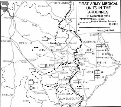 FIRST ARMY MEDICAL UNITES IN ARDENNES, MAP 17