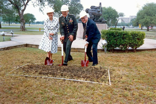 Groundbreaking ceremony for the initial construction.