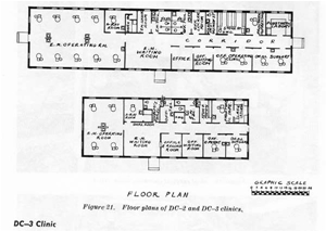 Floor plans of DC-2 and DC-3 clinics