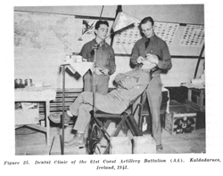 Dental Clinic of the 61st Coast Artillery Battaliion (AA). Kaldadarnes, Iceland, 1942