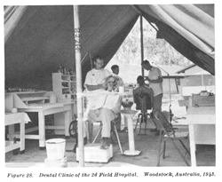 Dental Clinic of the 2d Field Hospital. Woodstock, Australia, 1943
