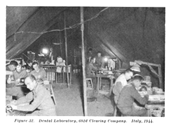 Dental Laboratory, 602d Clearing Company. Italy, 1944