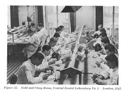 Gold and Clasp Room, Central Dental Laboratory No. 1. London, 1943.