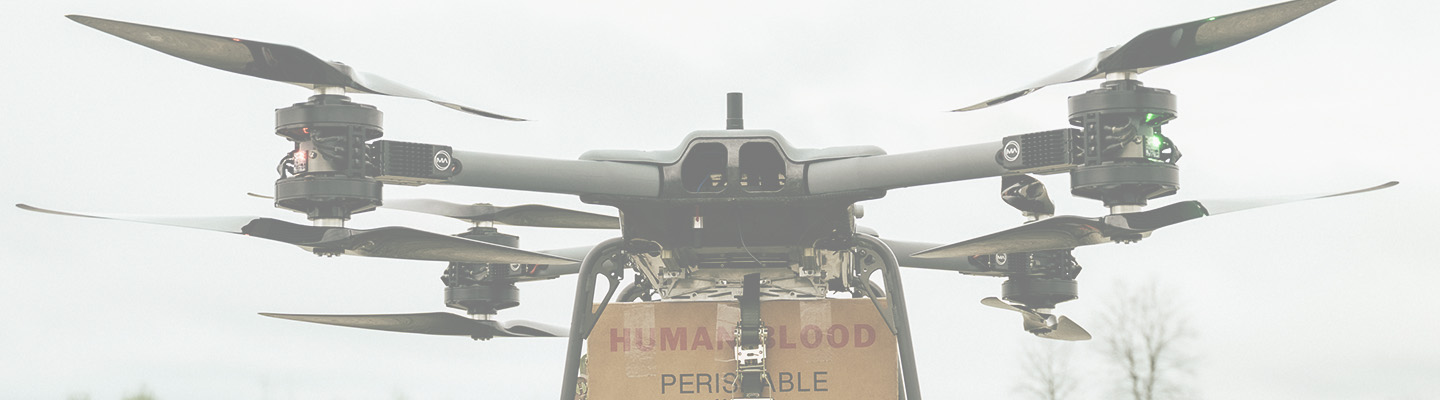A large drone configured to carry medical supplies during a training exercise.